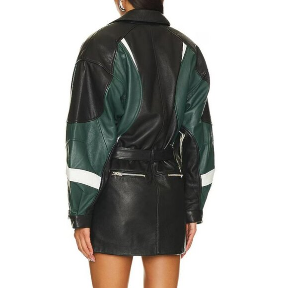 LAMARQUE Harlee Biker Leather Dress Jacket, Size M - Picture 2 of 16